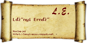 Lányi Ernő névjegykártya