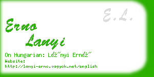 erno lanyi business card